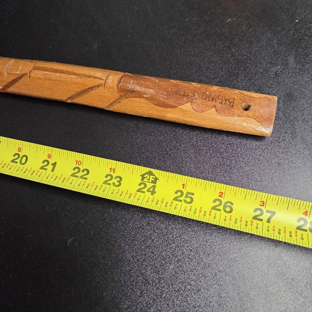 Vintage Hand Carved Wooden Fork Wall Art Alaska Souvenir Rustic Decor